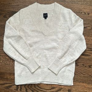 Gap Balloon Sleeve V-Neck Cotton Sweater